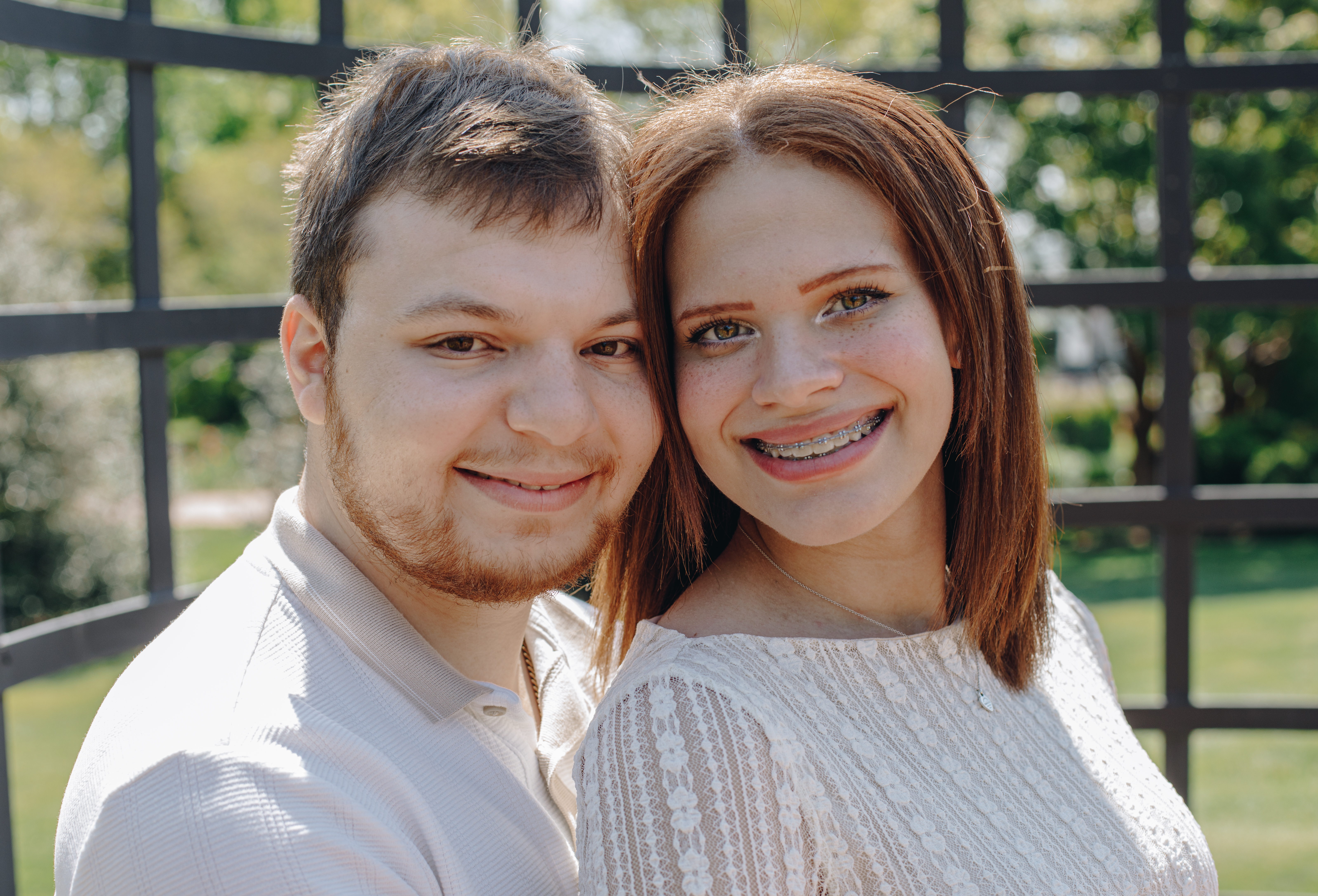 A picture from our engagement photoshoot at Hershey Gardens!