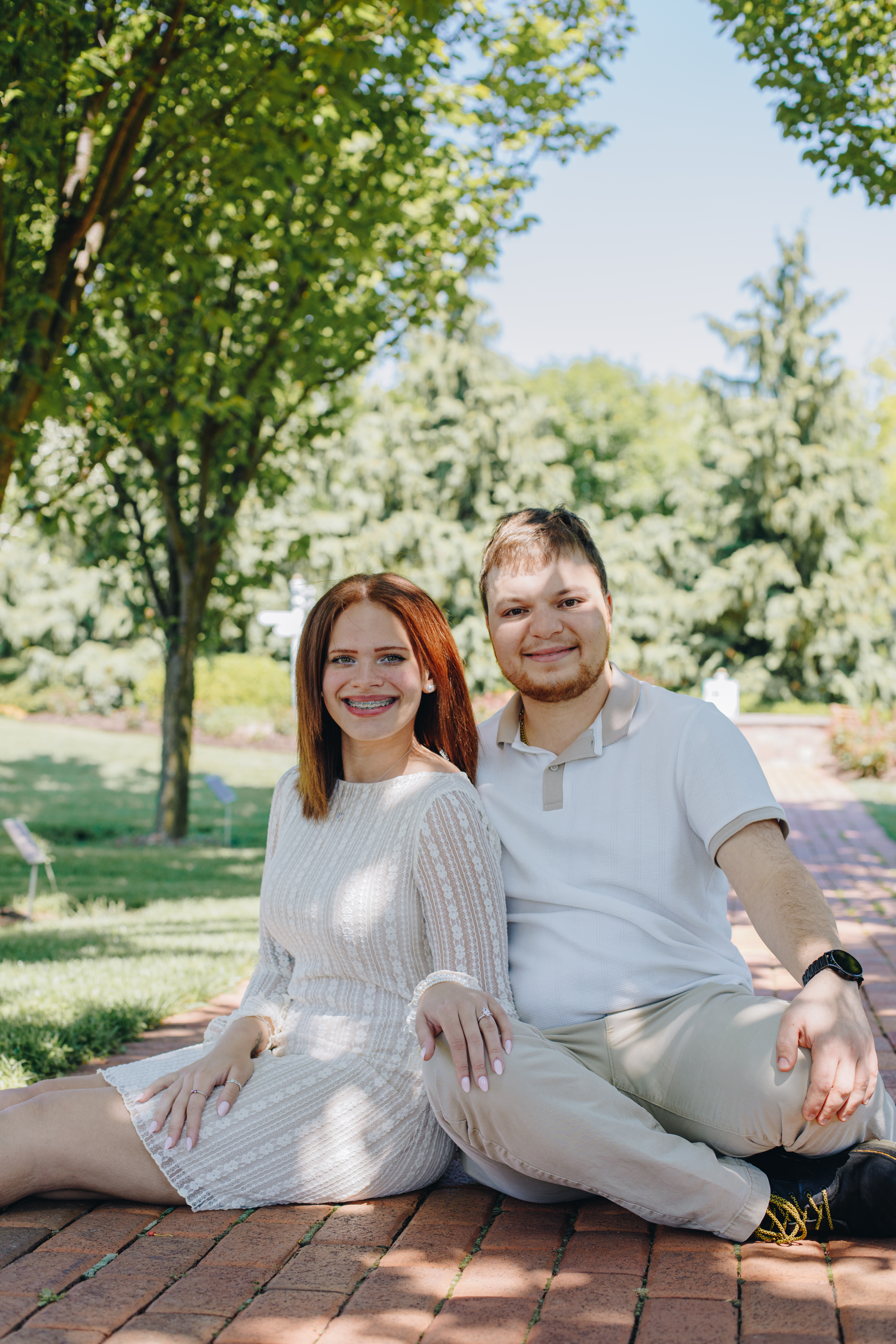 A picture from our engagement photoshoot at Hershey Gardens!
