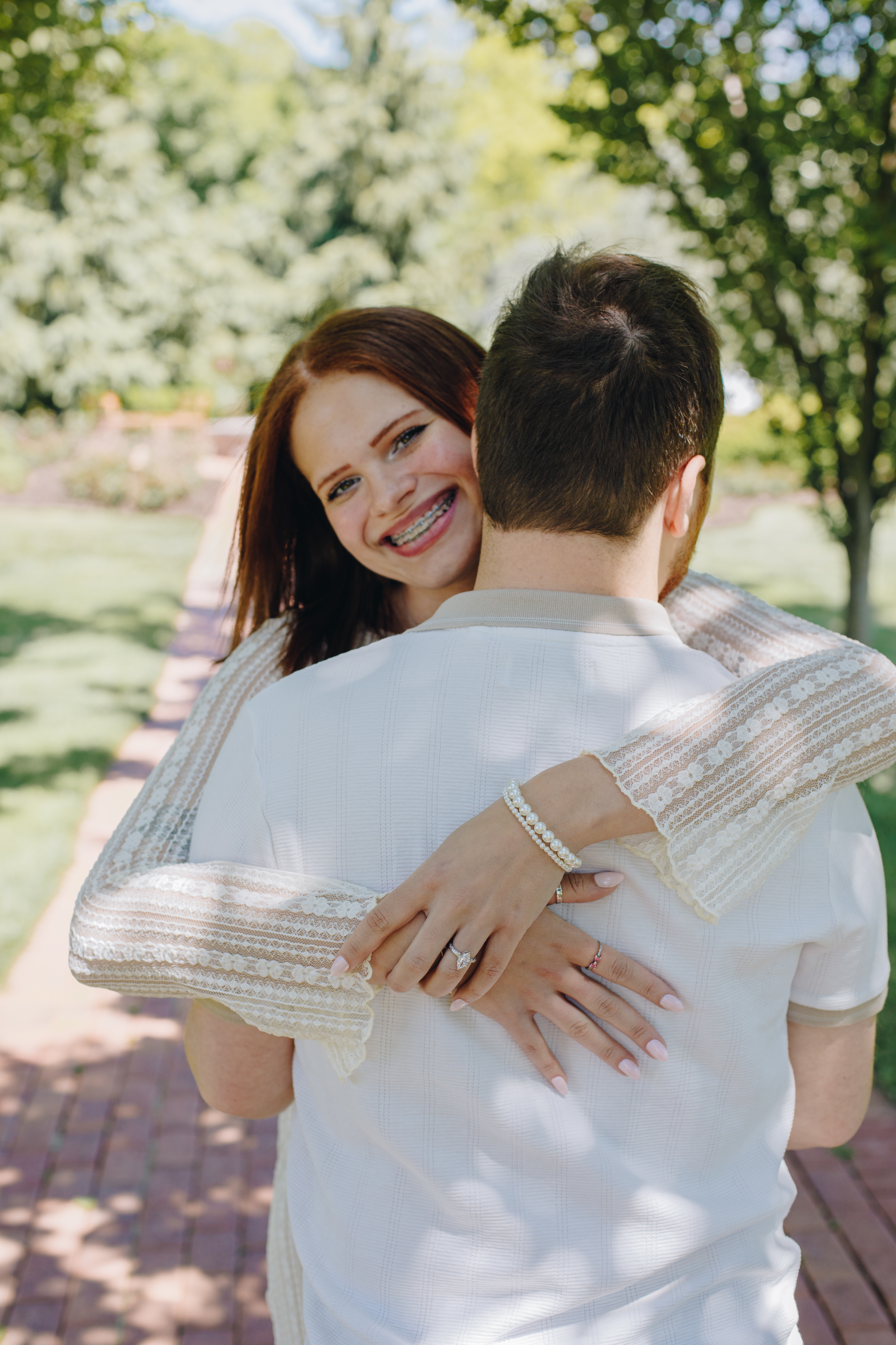 A picture from our engagement photoshoot at Hershey Gardens!