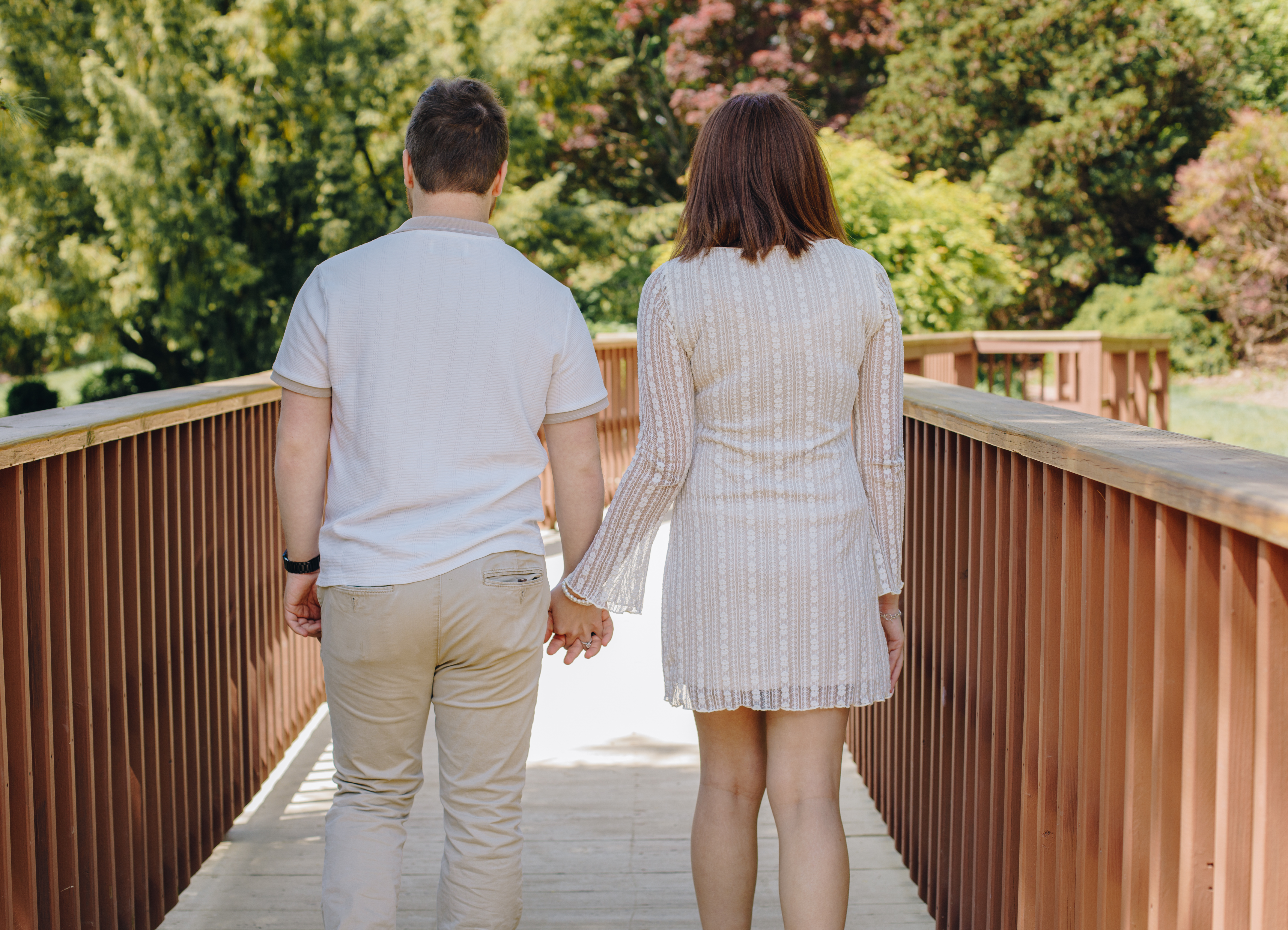 A picture from our engagement photoshoot at Hershey Gardens!