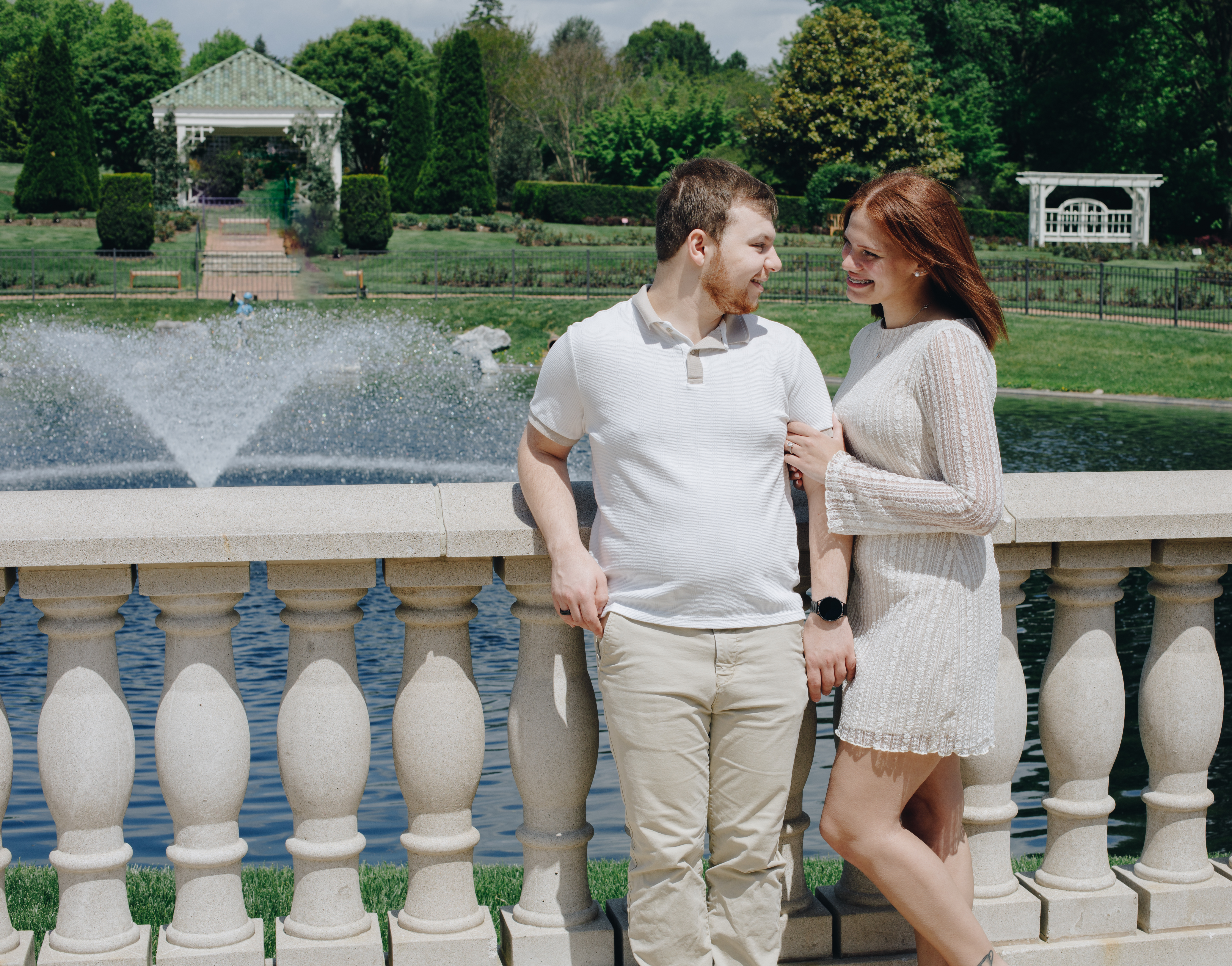 A picture from our engagement photoshoot at Hershey Gardens!